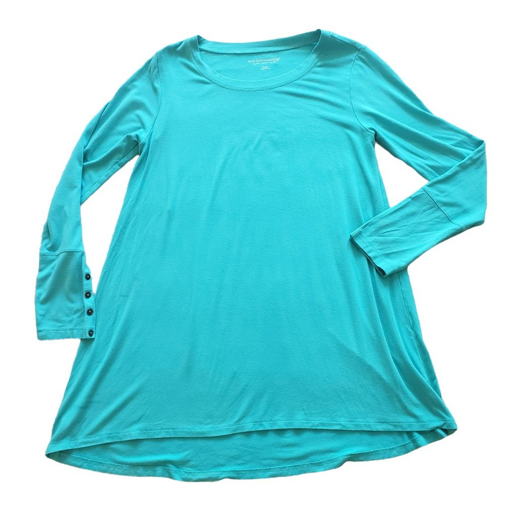 Soft Surrounding Teal Long Sleeve Shirt - Size Small